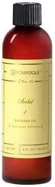 Aromatique Sorbet Fragrance Diffuser Oil Refill - Aromatherapy, Scented Air Freshener Deodorizer Oil, Scented Refill for Home, Kitchen, Living Room Home Decor Lemon, Grapefruit, Lime, Musk Notes 4oz
