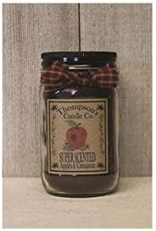 Thompson's Candle Apples and Cinnamon Small Mason Jar Scented Candle, 12 Oz (acsm)