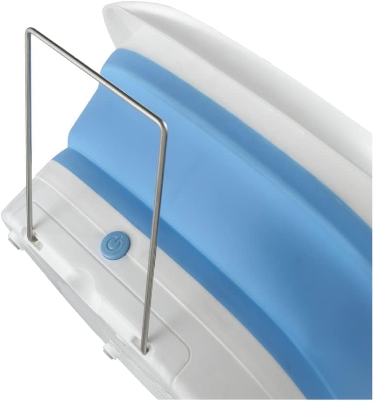 HoMedics Compact Pro Spa Collapsible Footbath with Heat Maintenance, Vibration Massage, ACU-Node Surface, Improves Circulation, Soothe Tired Muscles, Tub for Easy Storage, Blue and White