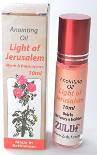 Light of Jerusalem Frankincse & Myrrh Zuluf Biblical Gift Made of Perfumed Anointing Oil - 10ml (.34 fl. oz.) Roll-On Bottle | Frankincse Oil & Myrrh from Israel for Prayers Faith Healing PER006