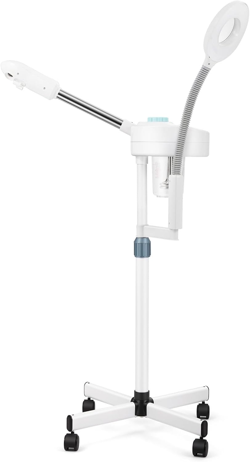 Artist hand Facial Steamer Professional 2 in 1 Hot Face Steamer with 5X LED Magnifying Lamp, Esthetician Face Steamer for Facial Deep Cleansing, Fast Heat Moisturizing for Beauty Salon Spa Home Use
