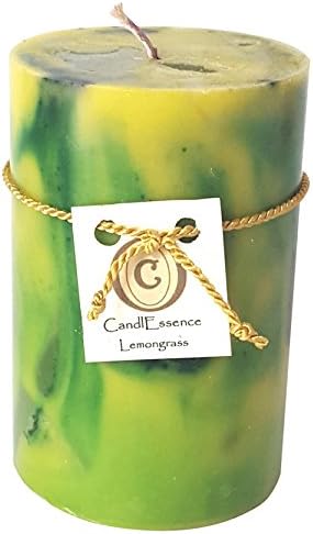 Handmade Scented Candle - Long Burning Pillar - Lemongrass (Small)