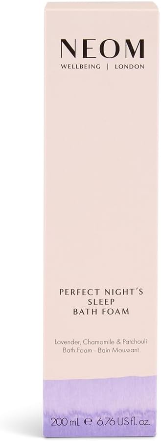 NEOM Perfect Night's Sleep Bath Foam, 200ml I Lavender, Sweet Basil & Jasmine I 100% Natural Fragrances I 16 Other Essential Oils I Soothing Aloe and Sweet Almond Oil I Blended in The UK