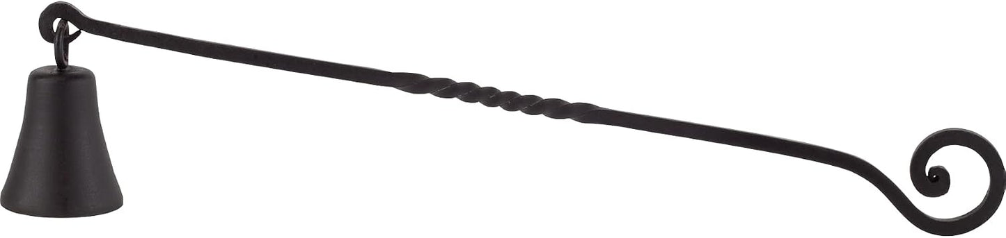 RTZEN Antique Bell Candle Snuffer - Handcrafted Decorative Rustic Wrought Iron Candle Extinguisher Candlesnuffer with Long Handle - Unique Black Matte Farmhouse Decor Accessories Gift