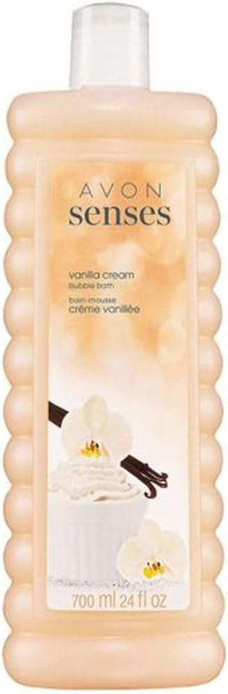 Avon Senses Vanilla Cream Bubble Bath for Women 24 fl oz β Relaxing Foaming Bubble Bath with Madagascar Vanilla Musk Scent, Long Lasting Bath Bubbles & Bath Foam for Soft, Smooth Skin