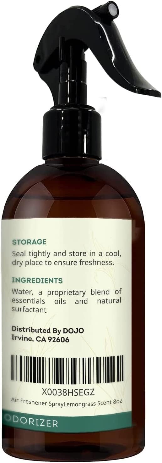 Kate Naturals Air Freshener Spray for Home. Lemongrass Essential Oil Odor Eliminator Room Freshener Spray for Pillows, Bedding, Linen (8 fl oz, Pet Safe, Non-Toxic)