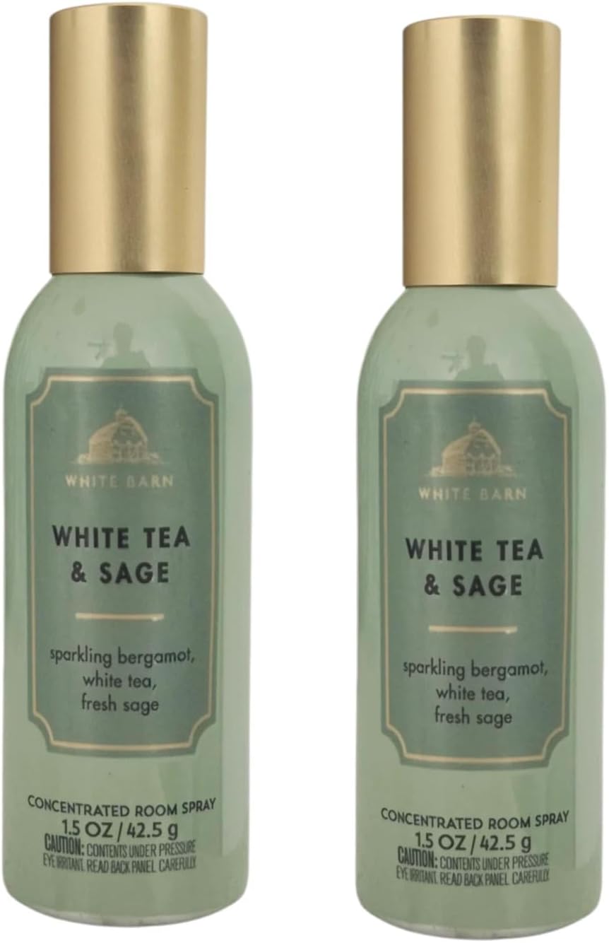 Bath and Body Works 2 pack White Tea & Sage (1.5 oz / 42.5 g) Concentrated Room Spray