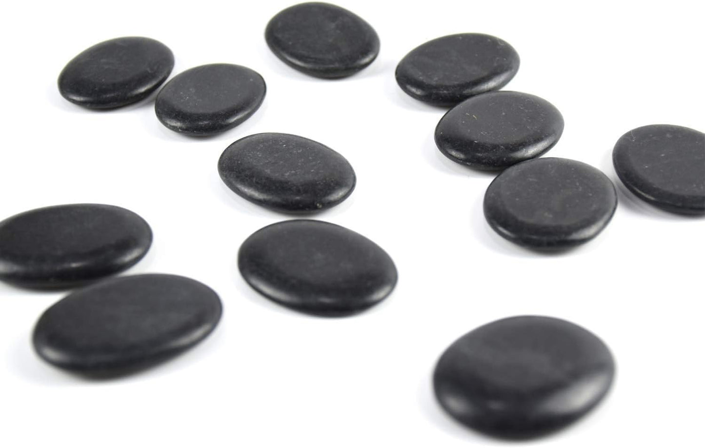 12Pcs Small Hot Massage Stones Set Natural Lava Basalt Heated Warmer Stone for Spa Massage Black 1.18 x 1.57 in(3x4cm)