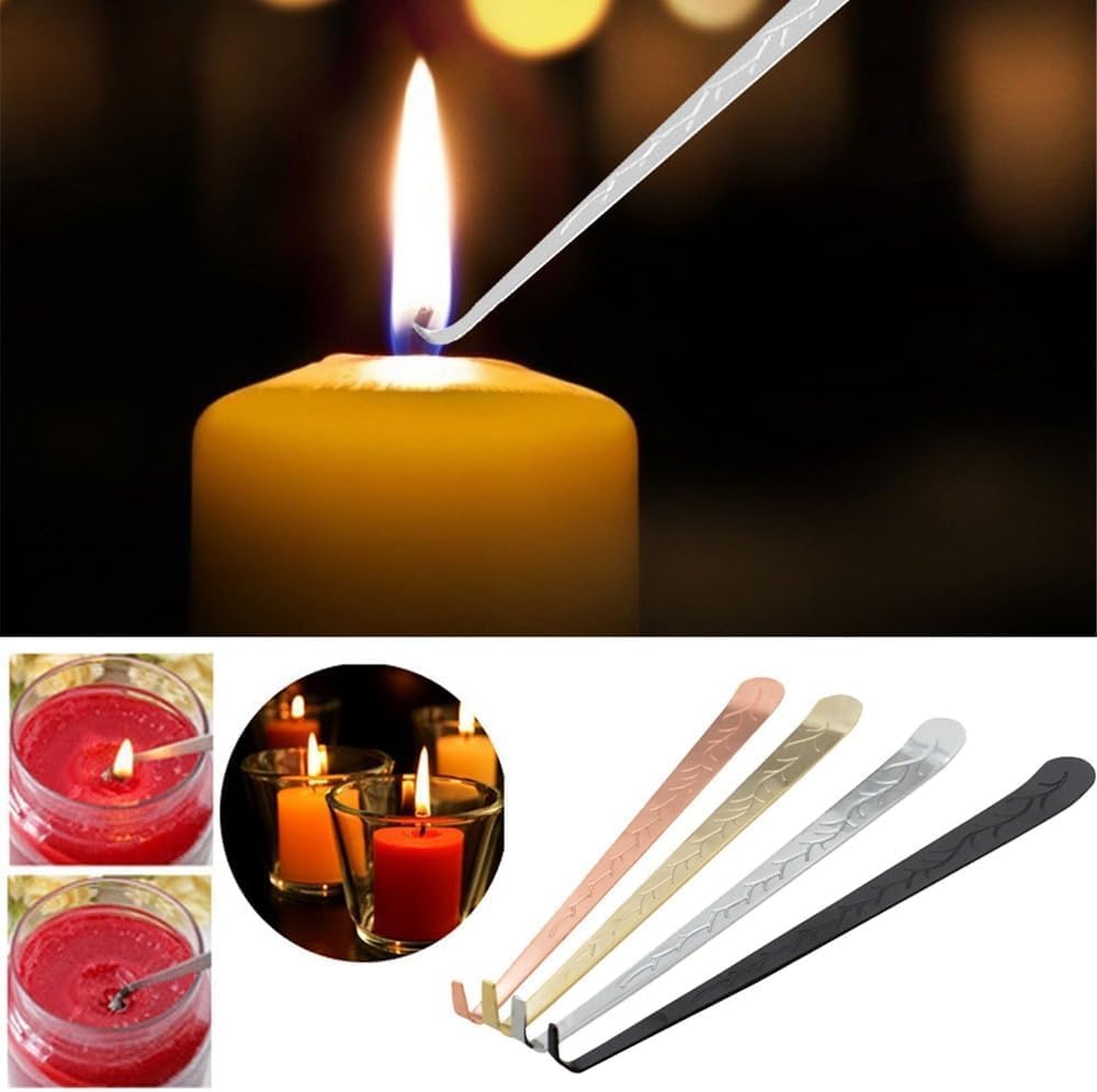 1 Pc Candle Wick Dippers Stainless Steel Wick Hook Candle Accessories for Putting Out Extinguish Candle Holders Wick Flame Safely (Rose Gold)