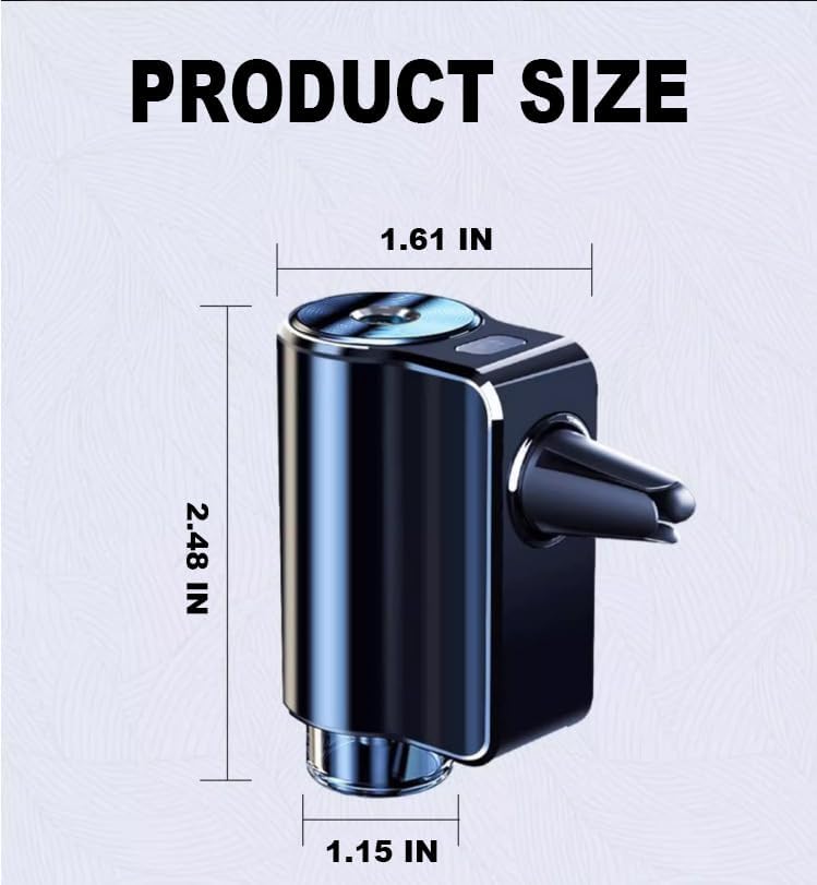 Smart Car Air Freshener, Car Air Freshener Diffuser, Rechargeable Cars Aroma Diffuser, 3 Levels of Adjustable Intelligent Cars Diffuser with 3 Bottles of Cologne