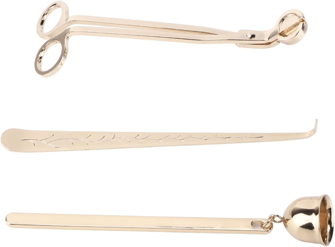 Pssopp 3-Piece Candle Accessory Set Wick Trimmer Wick Dipper Candle Snuffer Stainless Steel Tools with Storage Bag for Lovers Home Decor Gift
