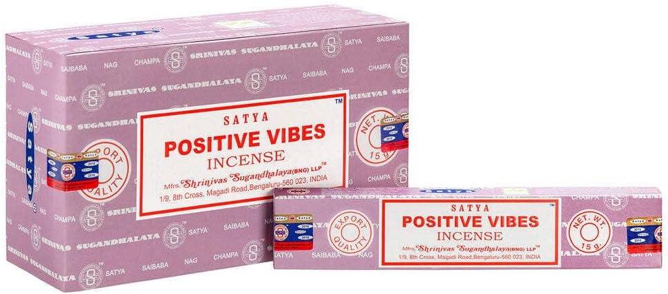 Satya Nag Champa Positive Vibes Incense Sticks, 12 Count