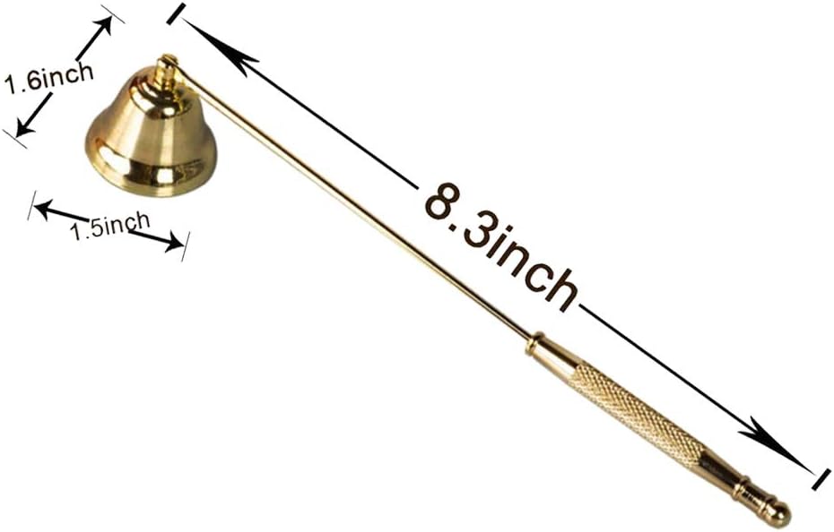 Tim&Lin Gold Candle Snuffer Accessory - Stainless Steel Polished Candle Extinguisher Snuffer Accessory with Long Handle - for Putting Out Extinguish Candle Wicks Flame