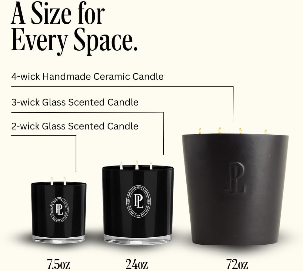 Preston Lane Luxury 3-Wick Scented Candle, Winterwatch, 24 oz Hand-Poured in USA | Long Burn Time (40–50 Hrs), Vegan Soy Wax Blend, Decorative Ceramic Vessel, Fine Italian Fragrance