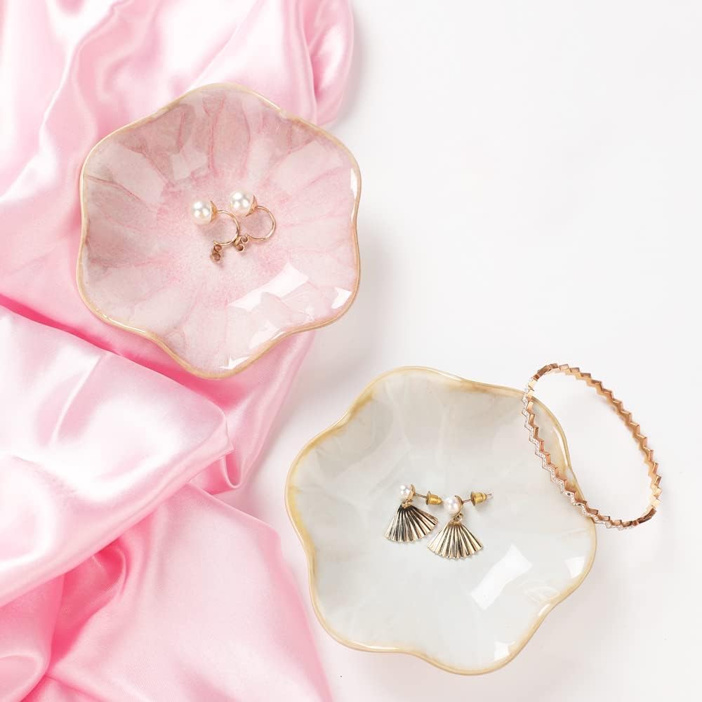 Binoster Ceramic Jewelry Dish, Leaf Jewelry Tray, Key Tray, Jewelry Holder, Small Ring Dish Holder, Jewelry Plate, Trinket Tray, Catchall Tray, Nightstand Decor for Entryway Table, Room Decor