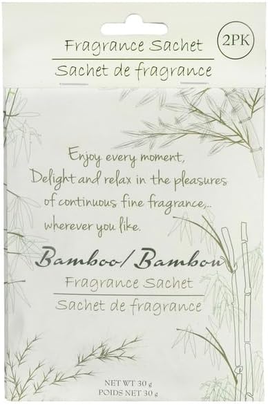 Fragrance Sachet Bamboo, 2 Pack, 30g per Pack, Long Lasting Fragrance for Drawers, Closets, Cars