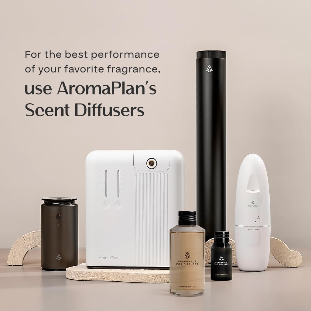 AromaPlan Hotel Scents Santal 5.07 Fl Oz (150ml), Home Luxury Aroma & Hotel Fragrance Diffuser Oil- Hotel Diffuser Oil for Aromatherapy- USA Made, Bigger Bottle, Bolder Aroma & Longer Lasting