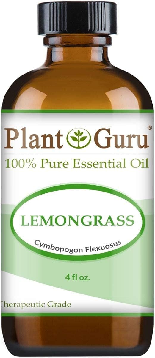 Lemongrass Essential Oil 4 oz 100% Pure Undiluted Therapeutic Grade for Aromatherapy Diffuser, Natural Healthy Skin, Body and Hair Growth