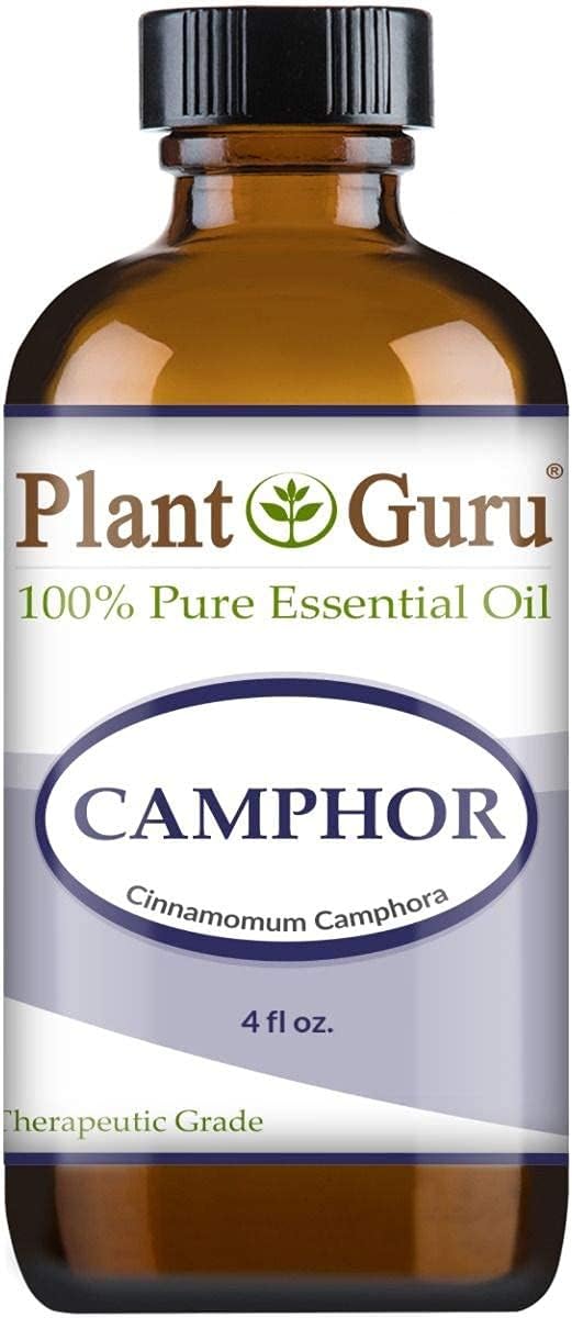 Plant Guru Camphor Essential Oil 4 oz 100% Pure Undiluted Therapeutic Grade for Skin, Body, Hair Growth and Aromatherapy Diffuser