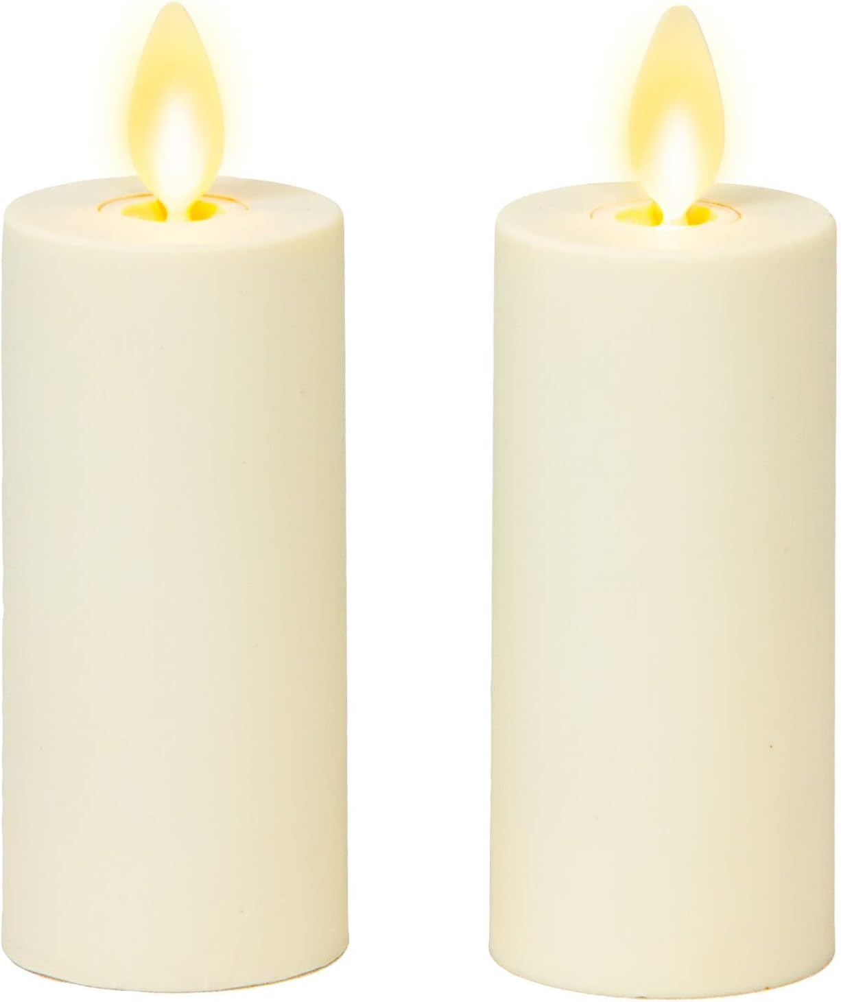 Luminara Realistic Artificial Moving Flame Votive Candle - Set of 2 - Moving Flame LED Battery Operated Lights for Christmas, Halloween - Remote Ready - Remote Sold Separately - Ivory - 1.5" x 4"