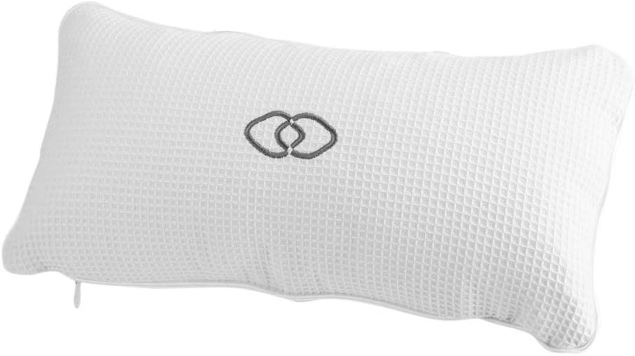 Nikou Bathtub Spa Pillow - Bath Cushion Bath Pillows White - Spa Pillow with Suction Cups,Supports Neck and Shoulders,for Hot Tub Home Spa Jacuzzi Bathtub Head Rest, Comfortable & Soft