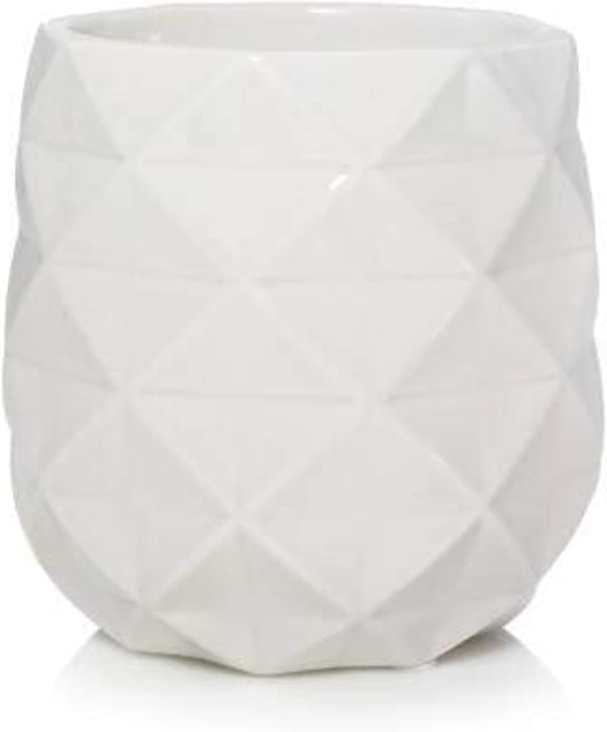 Yankee Candle Langham Collection Scenterpiece Wax Warmer with Auto Timer, White, Multi-Faceted Ceramic, 6-Foot Power Cord