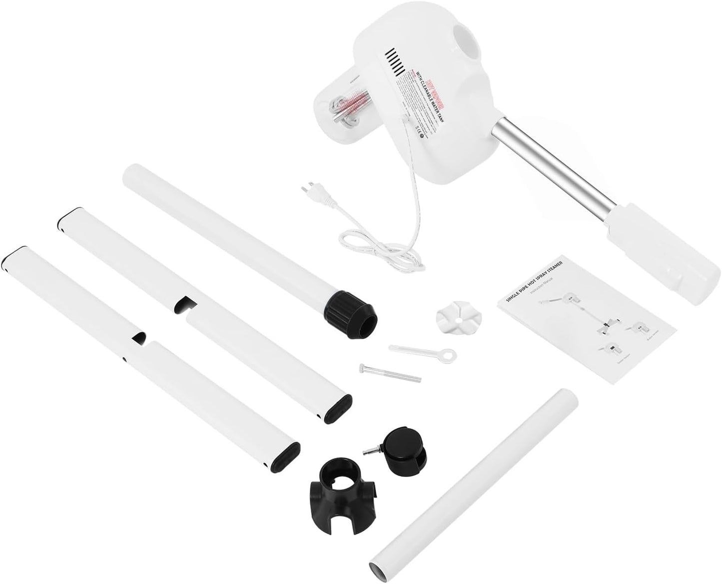Professional Ozone Facial Steamer on Wheels, Adjustable Height, 360° Rotatable Nozzle, for Home and Salon