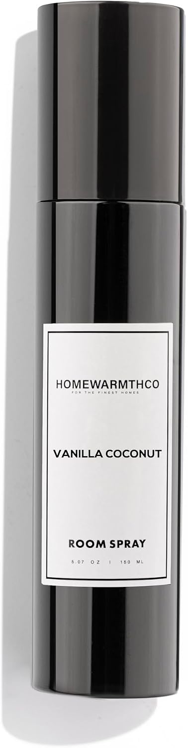 Vanilla Coconut Room Spray – 5.07 oz (150 ml) Scented Air Freshener Odor Eliminator Spray for Home, Office & Linen – Long-Lasting Linen Spray for Bedding, Pillows & Fabrics – Luxurious Home Fragrance