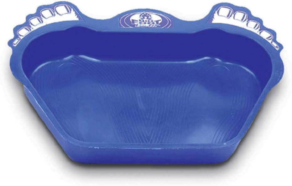 SWIMLINE HYDROTOOLS Plastic-Molded Footbath – Soaking Tray for Washing Feet Outdoors – Removes Sand & Dirt from House or Pool – Heavy-Duty Construction, Textured Non-Slip Surface, XL, Dark Blue