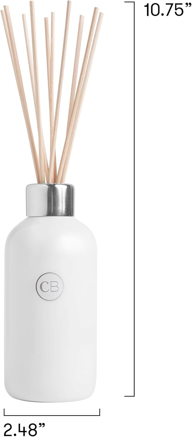 Capri Blue Volcano Reed Diffuser Set - Includes Reeds, Fragrance Oil, and Glass Bottle - Luxury Scented Reed Diffusers for Home Decor - Room Fresheners - White (8 fl oz)