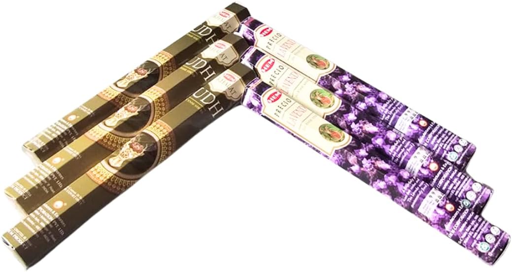 Sandalwood & Vanilla Incense from Hem Bundled with ANKCIENSE Incense Holder Bundle, Variety Pack of 120 Sticks (Lavender & M Oudh)