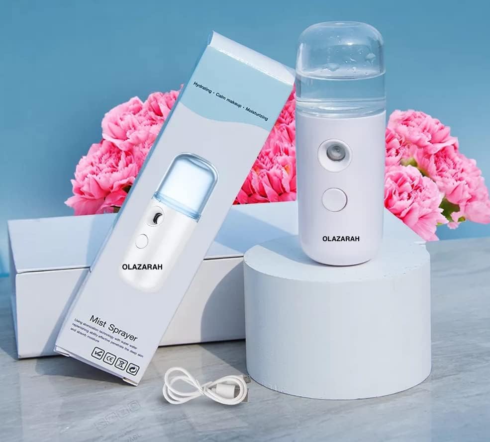 Portable Nano Facial Steamer - USB Rechargeable Mini Face Mist/Steamer Sprayer for Makeup Hydration, 1 oz