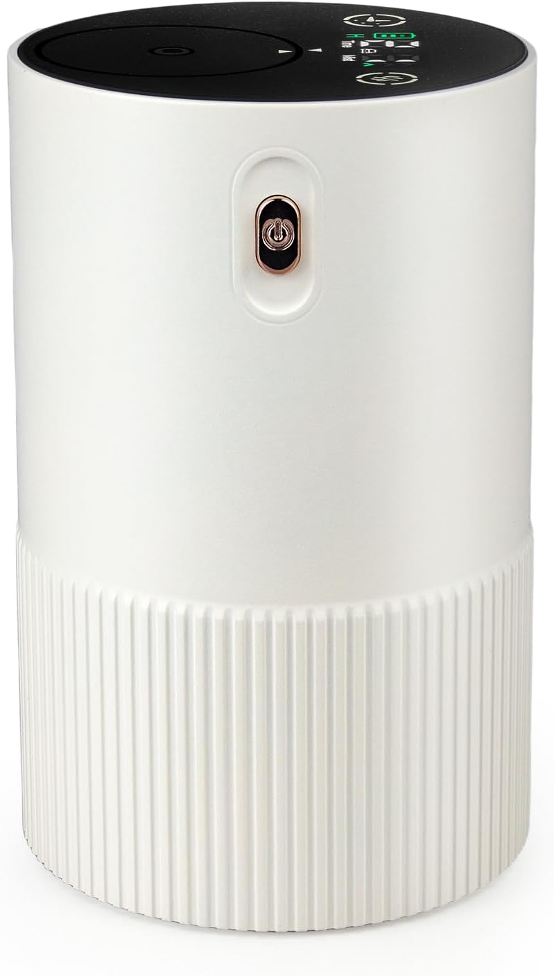 Waterless Diffuser for Essential Oil, Aluminum Alloy & Fabric, 0.33 Fl Oz/ 10mL, Cold Air Waterless Diffusers, Scent Diffuser with Timer & 4 Mist Levels for Home, Room, Car, Office - Whine