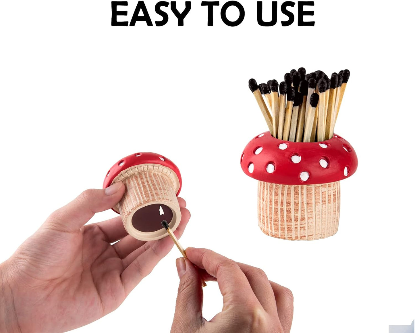 Mushroom Match Holder With Striker 2 Décor Match Striker Jar Cute Match Jar With Striker Decorative Matches In A Jar Fancy Matches Jars