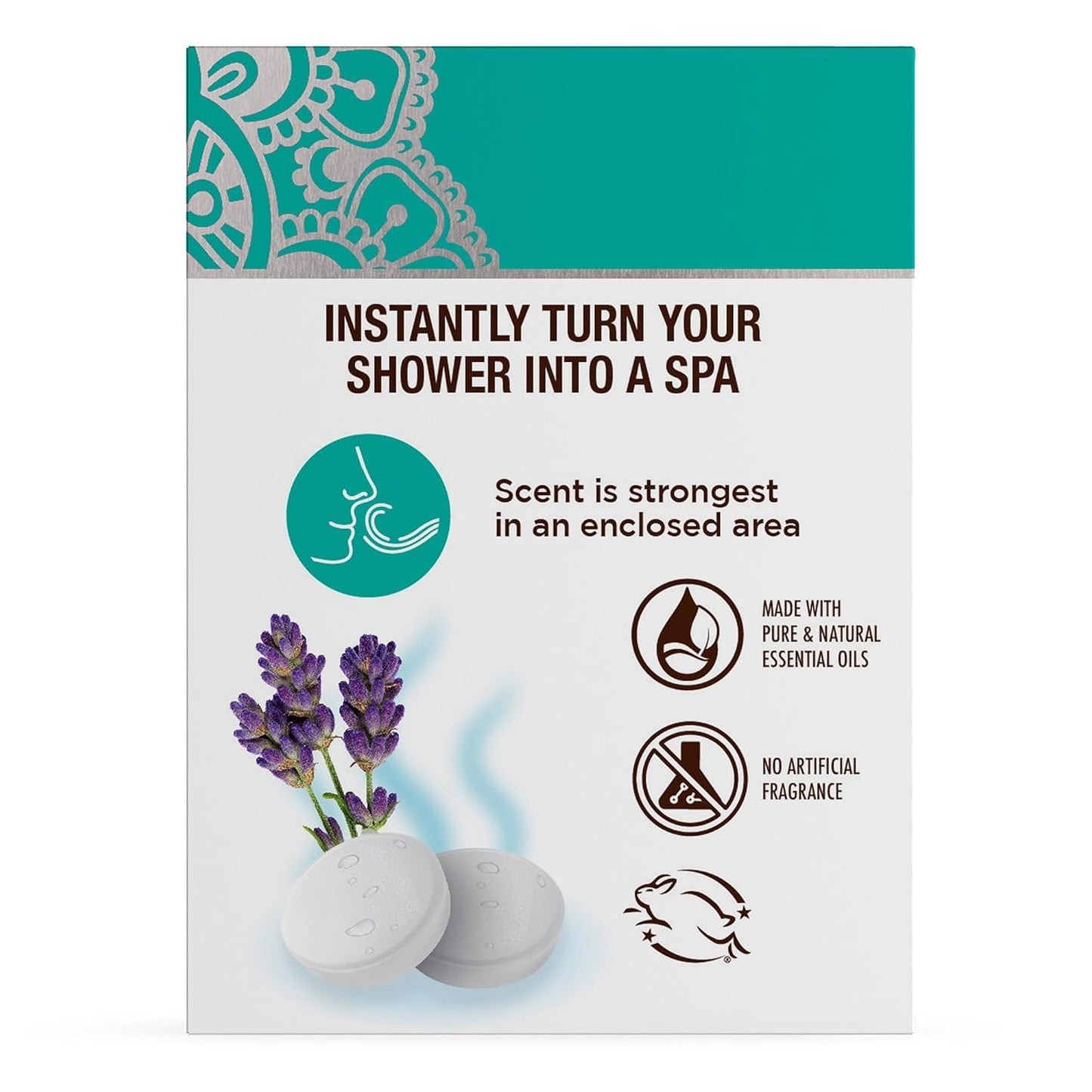 GuruNanda Lavender Vapor Shower Tablets, Clean-Dissolving Aromatherapy Shower Steamers with Lavender & Menthol, Soothes & Promotes Relaxation, Ideal for Gifting, 5 Count