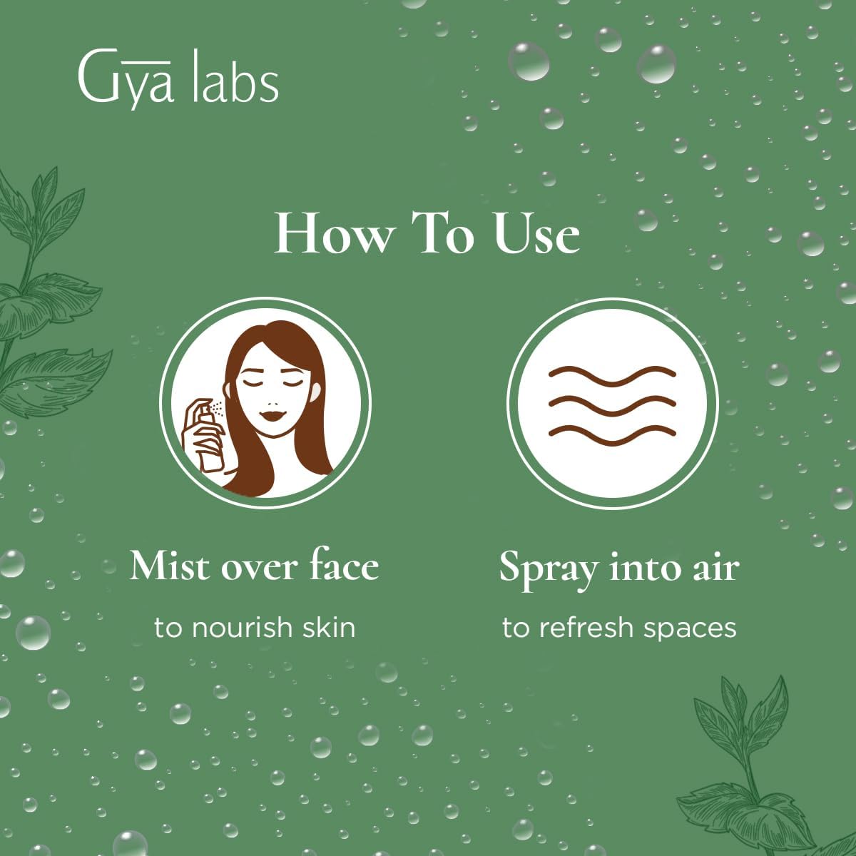 Gya Labs Peppermint Hydrosol - 3.4 Fl Oz - Hydrating Face & Body Mist for Skin Toner & Hair Refresher - As Pillow, Room & Linen Spray for Fresh Scent