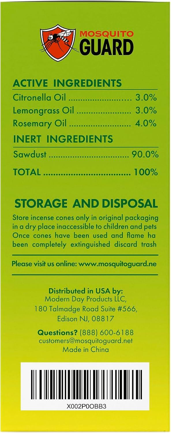 Mosquito Guard 45pcs Mosquito Repellent Incense Cone with 2 Ceramic Dishes - Mosquito Repellent for Patio – No Deet Plant Based Mosquito Repellent Outdoor