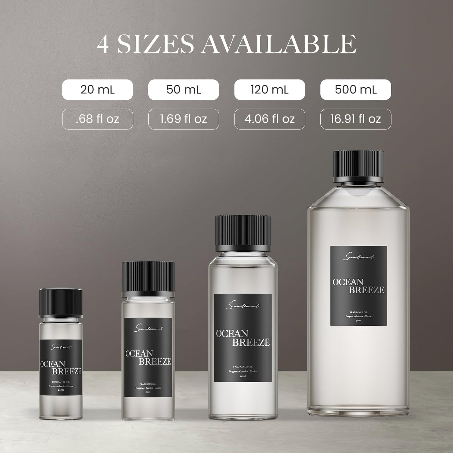 Scentiment Ocean Breeze Diffuser Oil - Premium Hotel Scent with Notes of Bergamot, Lemon, Jasmine with Marine & Amber Home Scent, Hotel Fragrance Oil Diffuser Refill - 16.91 fl oz (500 mL)