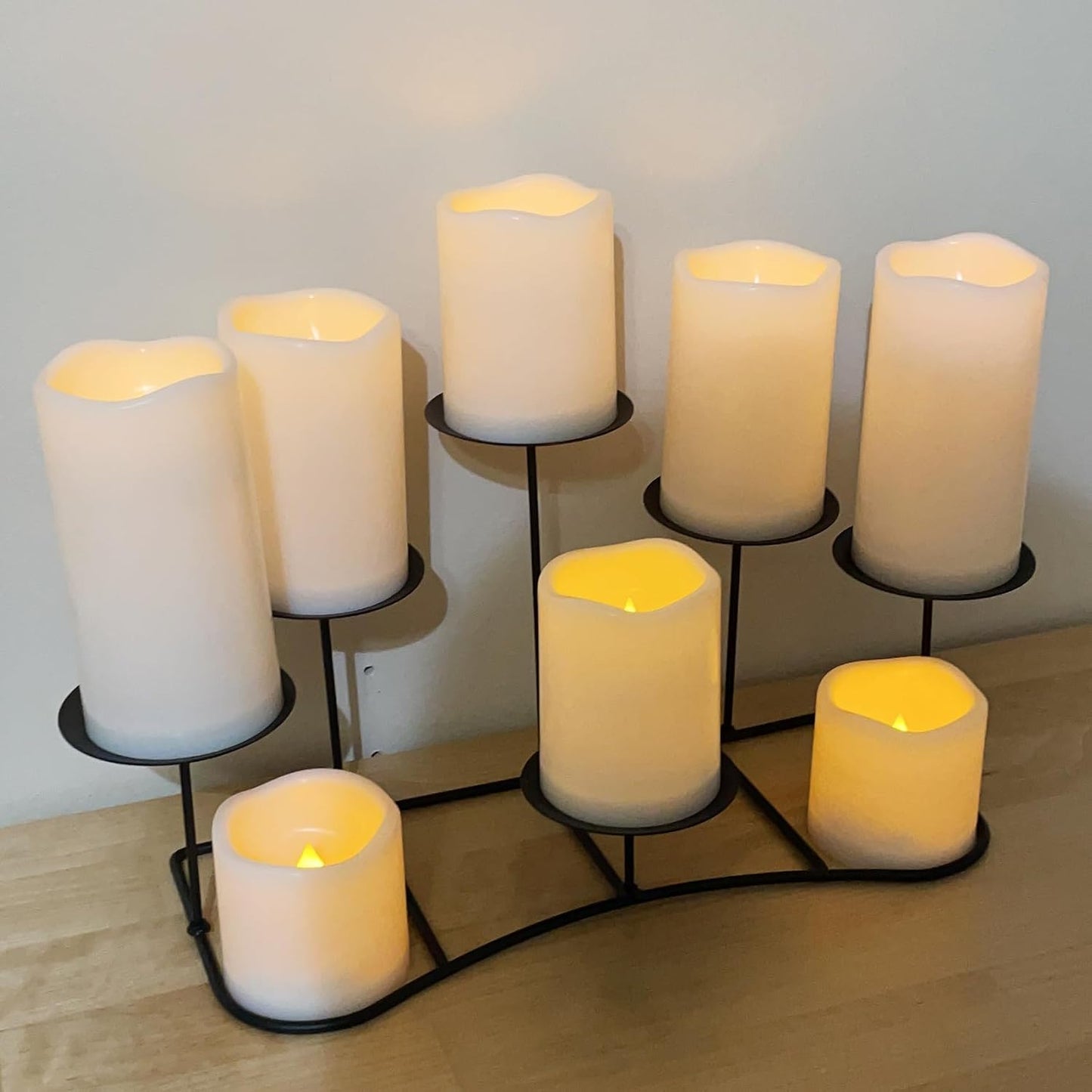 7" Outdoor Battery Operated Candle Waterproof Led Pillar Lights Flickering Flameless Candles with Timer Realistic Fake Electric Pillars for Lantern Garden Wedding Halloween Christmas Decorations,White
