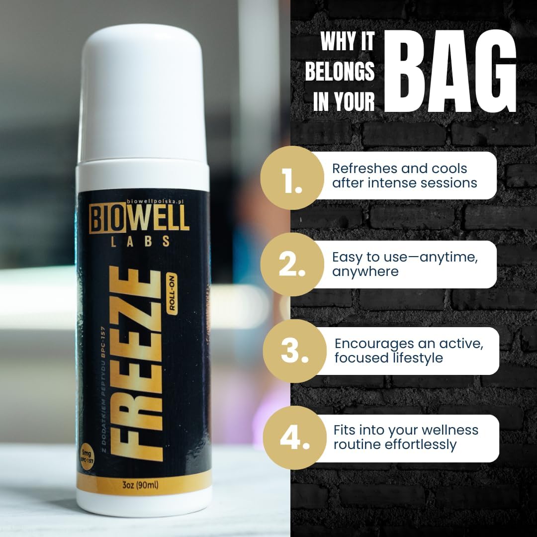 BioWell Freeze Roll-On Fast-Absorbing Cooling for Post-Workout & Active Lifestyle Support