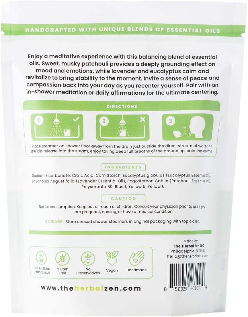 Recenter Shower Steamers Aromatherapy for Relaxing - USA Made Mothers Day Gift for Her - Lavender & Eucalyptus Shower Bomb Tablets – Soothing Natural Essential Oils (10 Pack)