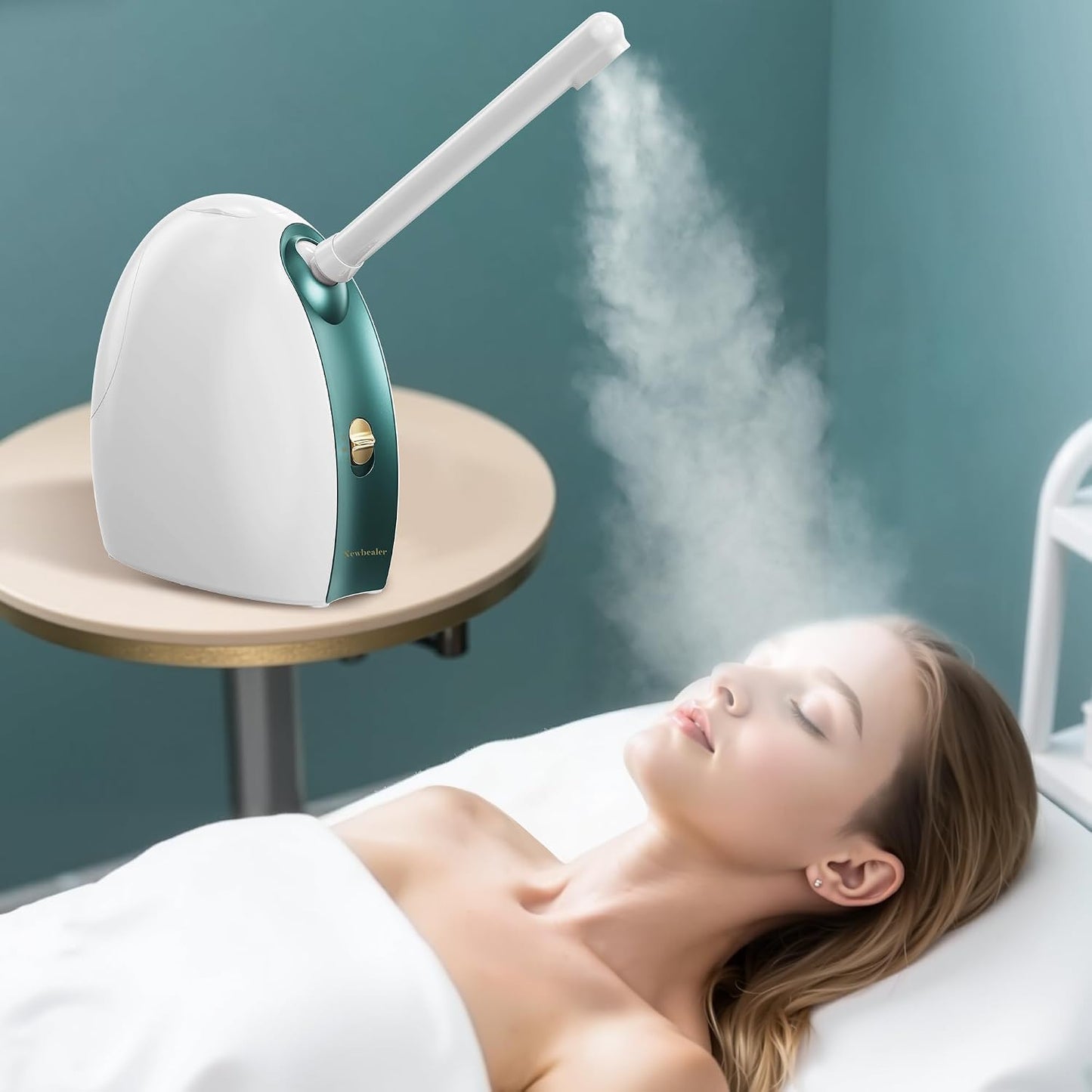 Newbealer Extended Nozzle for 3in1 Facial Steamer, 360° Rotatable Arm - Extra Flexibility for Portable Spa - Personal Care Use at Home or Salon, Replaceable Accessory (Not Include Facial Steamer)