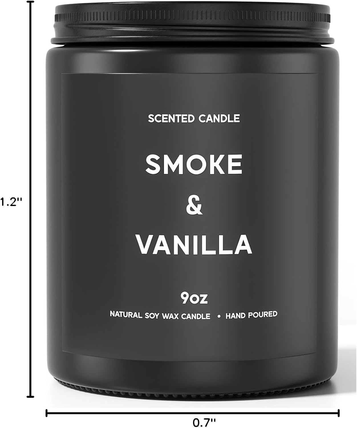 Smoke & Vanilla Candle, 9oz Scented Candle for Men, Scented Candles for Home, Gifts for Men, Personalized Blessing Minimalist Men's Gifts