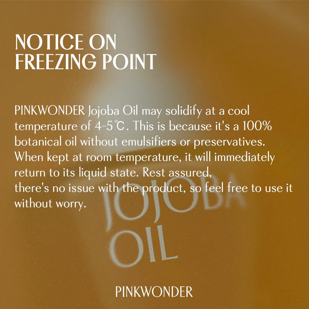 PINKWONDER USDA Organic Jojoba Oil | 100% Pure, Cold-Pressed Oil for Face & Facial Care, Gua Sha | Non-Greasy Korean Skin Care for Women 1.69oz (50ml)