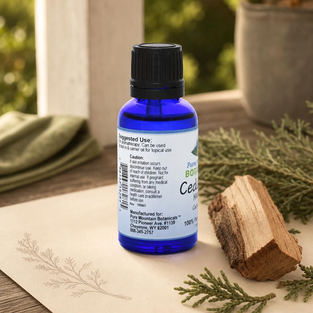 Cedarwood Essential Oil - Pure Natural & Kosher - 1oz Bottle Cedrus Deodara