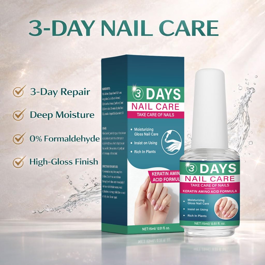 Nail & Cuticle Treatment Oil – Keratin Amino Acid with Grape Seed, Jojoba & Lavender – Strengthens Weak Brittle Nails, Softens Dry Cuticles – Plant Based Nourishing Formula – 15ml