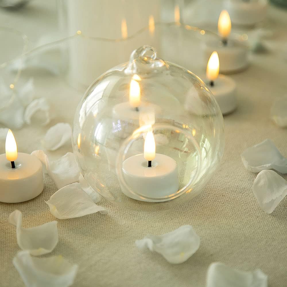 ENERJARY LED Tea Light Candles with Timer Flickering Flame 12pcs Battery Operated Realistic Bright Unscented Tea Light Fake Candles for Romantic Wedding Home Xmas Decor Birthday Halloweens Warm White