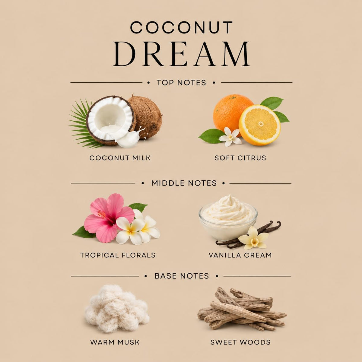 Affinati Coconut Dream 17 oz 3-Wick Luxury Soy Blend Candle