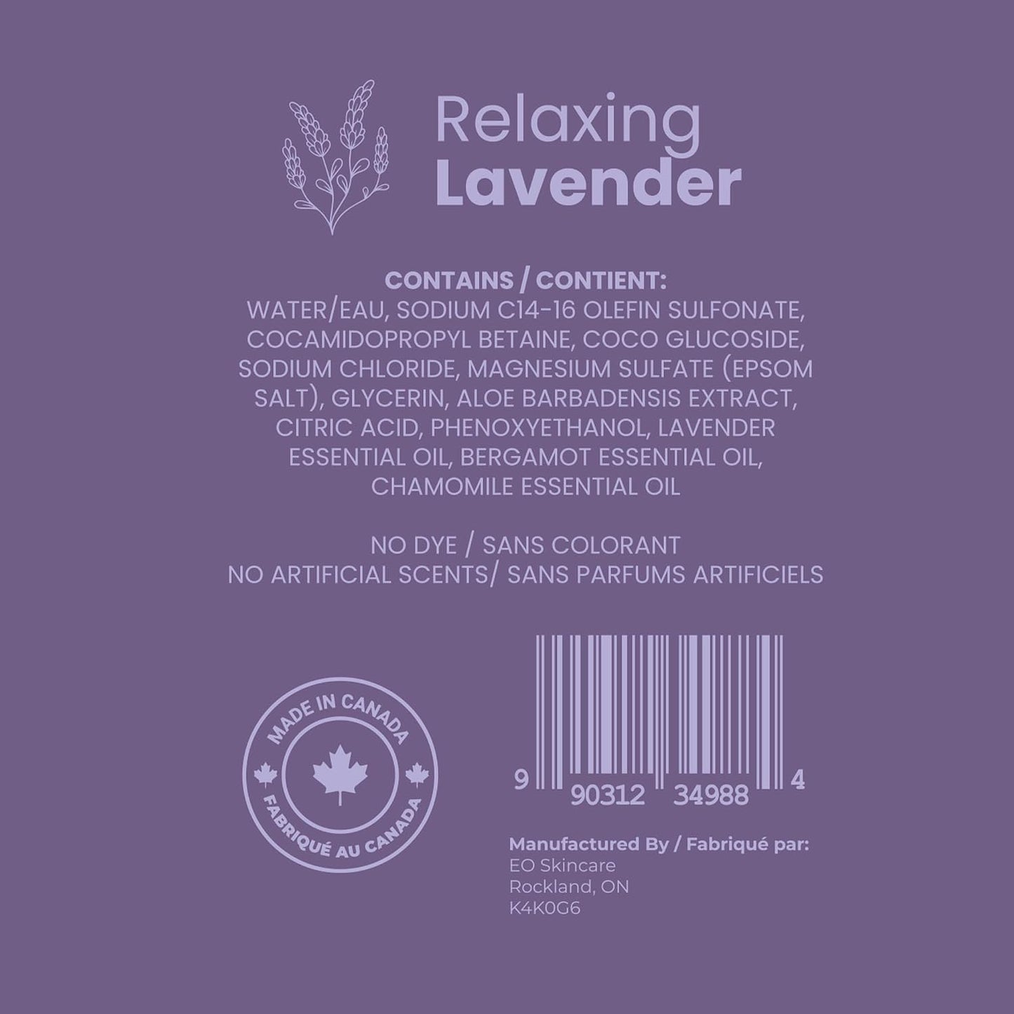 Luxury Foaming Bath - Natural Scented Bubble Bath with Essential Oils and Epsom Salt - Relaxing Lavender Scent, 33.8 fl oz / 1L