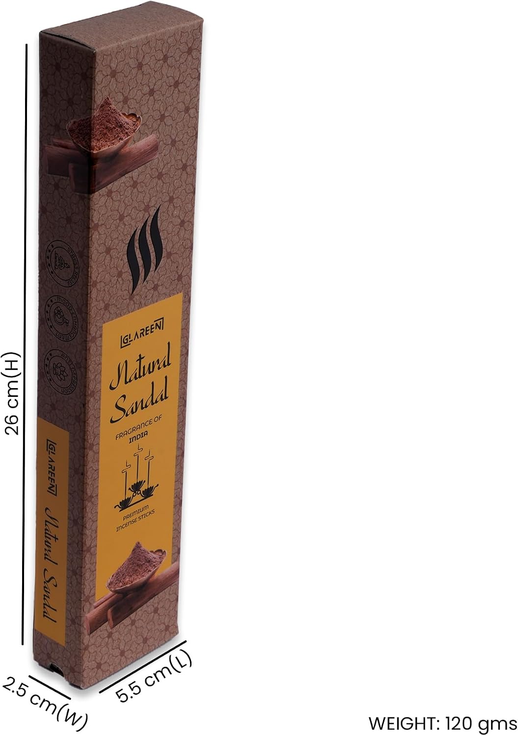 Natural Sandal Harmony: Pure Sandalwood Agarbatti Incense Sticks (Pack of 50) | Embrace Tranquility with Every Scented Breath
